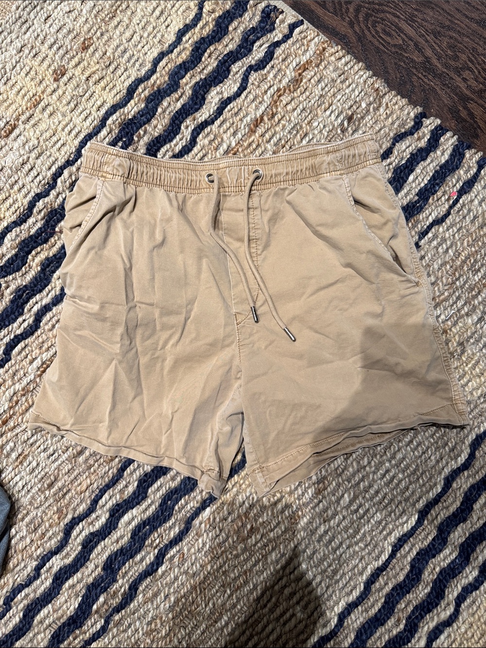 Men's Beige Drawstring Casual Shorts